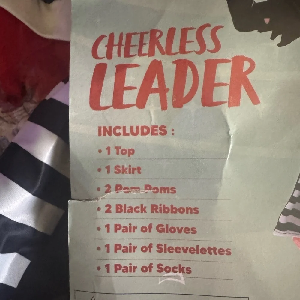 Black and White Cheerleader Zombie Costume for Kids